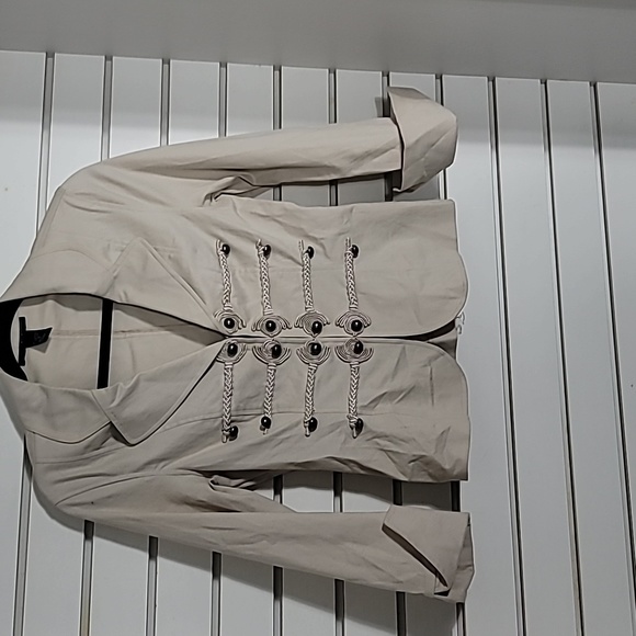 Jenni n Jess Jacket Military Influence Design Front  Tan 6 (Price Firm) - Picture 3 of 8